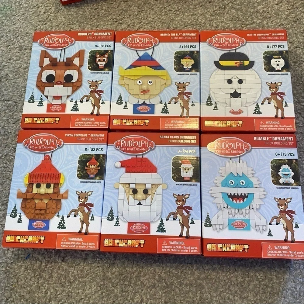 Rudolph Brickcraft Block Building Set NEW Bumble Hermey Yukon Sam Santa Figure